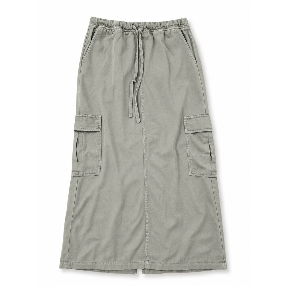 Thread & Supply Cargo Maxi‎ Skirt Womens Small Olive 100% Tencel Lyocell